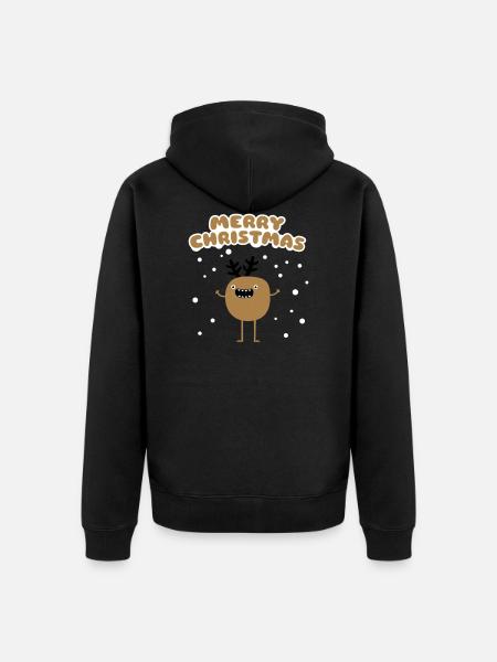 Funny Christmas Reindeer - Veste à capuche bio Premium Unisexe - noir
