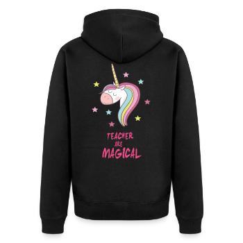 Les professeurs sont magiques - Veste à capuche bio Premium Unisexe - noir - Dos - Nico (187cm)