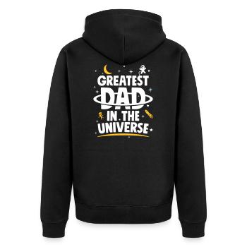 Father's Day Gift - Greatest Dad In The Universe - Unisex Premium Organic Zip Hoodie - black - Back - Nico (187cm)