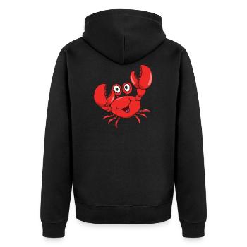 Krebs Krabbe - Unisex Premium Bio Zip Hoodie - Schwarz - Hinten - Nico (187cm)