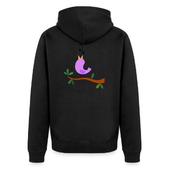 Songbird - sweet bird - Unisex Premium Organic Zip Hoodie - black - Back - Nico (187cm)
