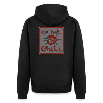 Chili - Unisex Premium Bio Zip Hoodie - Schwarz - Hinten - Nico (187cm)