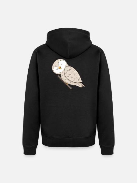 owl - Unisex Premium Organic Zip Hoodie - black