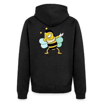 Dabbing Dab Bee - Unisex Premium Organic Zip Hoodie - black - Back - Nico (187cm)