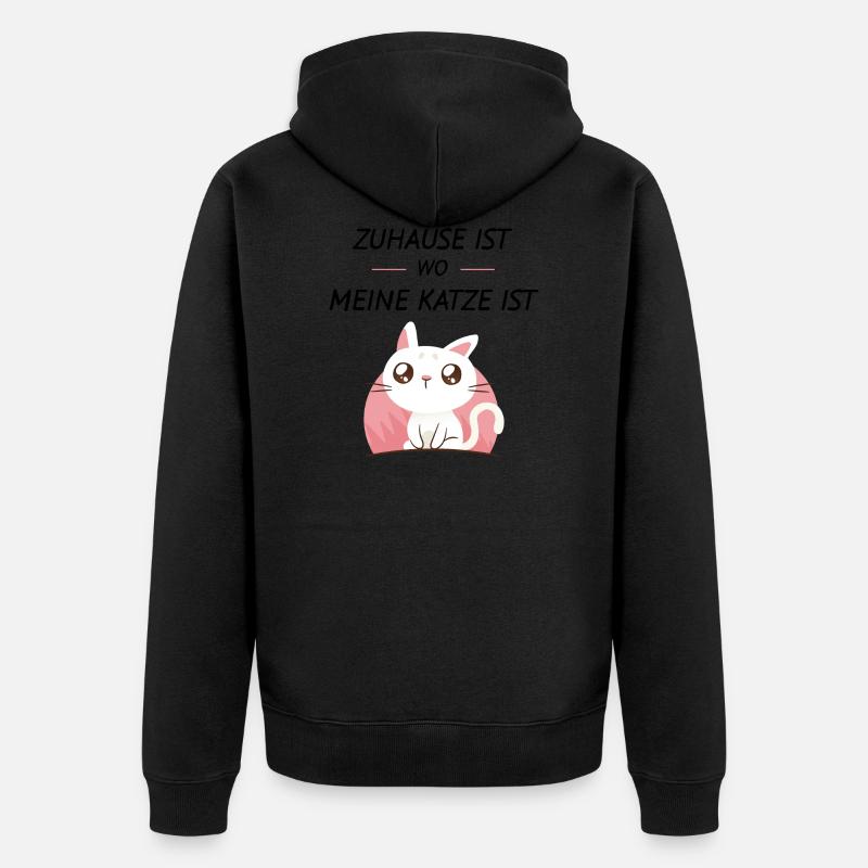 Accueil chat chaton puss miaou - Veste à capuche bio Premium Unisexe - noir