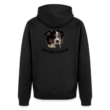 australian shepherd aussie hund hüte hüten border - Unisex Premium Bio Zip Hoodie - Schwarz - Hinten - Nico (187cm)