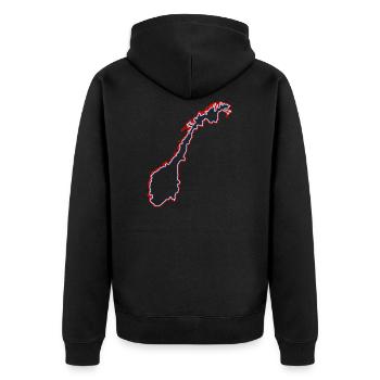 Norwegen - Unisex Premium Bio Zip Hoodie - Schwarz - Hinten - Nico (187cm)