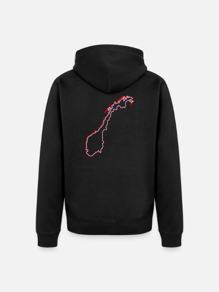 Norwegen - Unisex Premium Bio Zip Hoodie - Schwarz