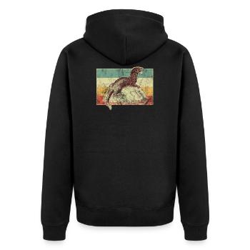 Otter est assis sur la pierre au ruisseau - Veste à capuche bio Premium Unisexe - noir - Dos - Nico (187cm)