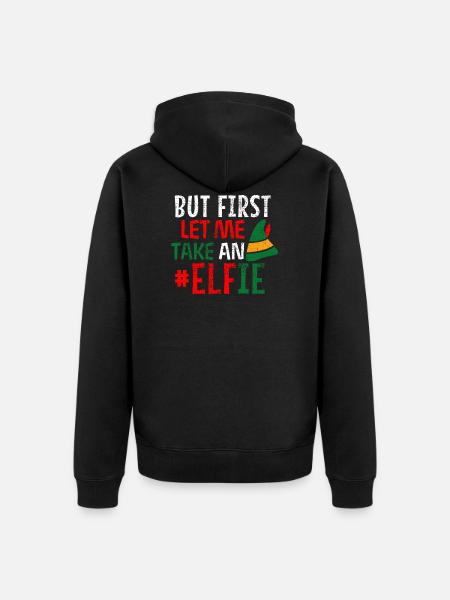 Elf Elfie pun - Unisex Premium Organic Zip Hoodie - black