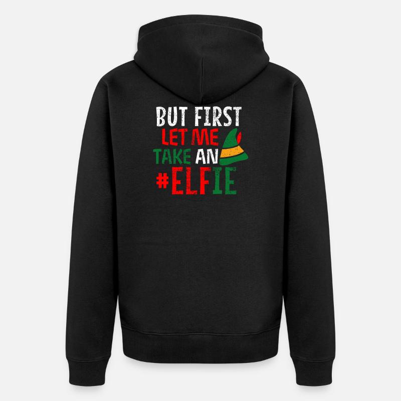 Elfie, jeu de mots - Veste à capuche bio Premium Unisexe - noir