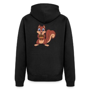 Drôle Cool Cool Acorn Squirrel - Veste à capuche bio Premium Unisexe - noir - Dos - Nico (187cm)