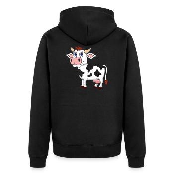 Vache drôle mignonne et cool - Veste à capuche bio Premium Unisexe - noir - Dos - Nico (187cm)