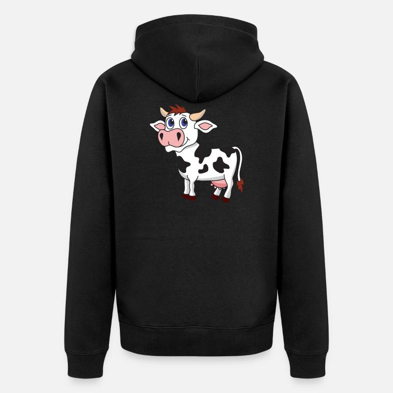 Vache drôle mignonne et cool - Veste à capuche bio Premium Unisexe - noir
