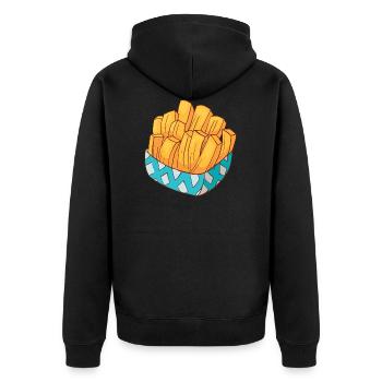 Frites frites - Veste à capuche bio Premium Unisexe - noir - Dos - Nico (187cm)