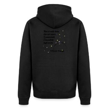 The essential is invisible to the eyes N - Unisex Premium Organic Zip Hoodie - black - Back - Nico (187cm)