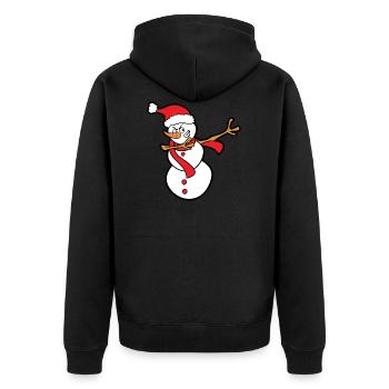 Weihnachten - Unisex Premium Bio Zip Hoodie - Schwarz - Hinten - Nico (187cm)