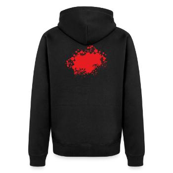 Blob of paint splatter painter gift red - Unisex Premium Organic Zip Hoodie - black - Back - Nico (187cm)