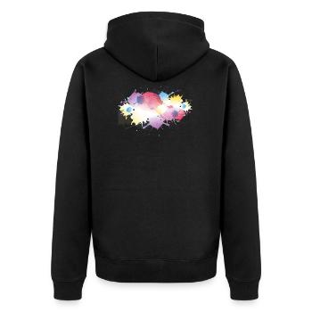 Goutte de dégradé de peinture cadeau d'art splash - Veste à capuche bio Premium Unisexe - noir - Dos - Nico (187cm)