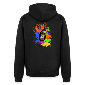 Splash 6 - Veste à capuche bio Premium Unisexe - noir - Dos - Nico (187cm)