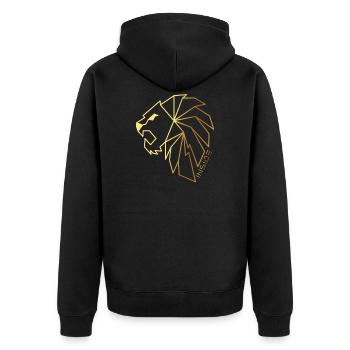 Lion, Lion à l'intérieur - Veste à capuche bio Premium Unisexe - noir - Dos - Nico (187cm)