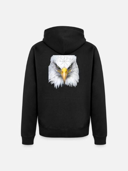 Eagle's Head - Unisex Premium Organic Zip Hoodie - black