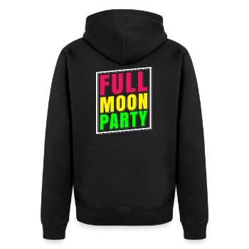 Full Moon Party Gruppen T-Shirt Thailand - Unisex Premium Bio Zip Hoodie - Schwarz - Hinten - Nico (187cm)
