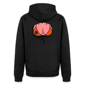 corps drapeau tunisie femme dechire seins nichon - Veste à capuche bio Premium Unisexe - noir - Dos - Nico (187cm)