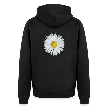 daisy - Unisex Premium Organic Zip Hoodie - black - Back - Nico (187cm)