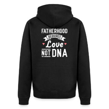 La paternité requiert de l'amour, pas de l'ADN - Veste à capuche bio Premium Unisexe - noir - Dos - Nico (187cm)
