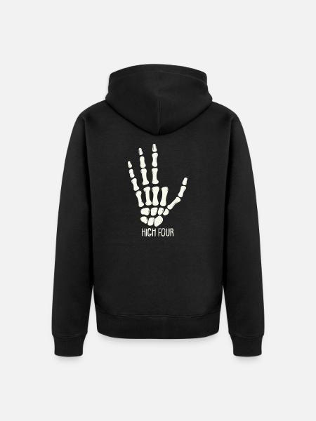 High Four - Finger Amputee - Amputation - Unisex Premium Organic Zip Hoodie - black
