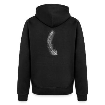 Plumes blanches Anges Symboles angéliques ésotériques - Veste à capuche bio Premium Unisexe - noir - Dos - Nico (187cm)