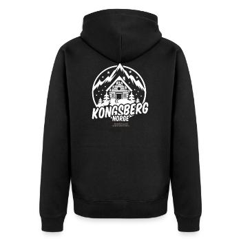 Kongsberg Norge Ski Resort Lettrage et cabane de ski - Veste à capuche bio Premium Unisexe - noir - Dos - Nico (187cm)