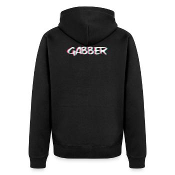 Techno Gabber Rave Hardstyle Trippy EDM Glitch - Veste à capuche bio Premium Unisexe - noir - Dos - Nico (187cm)