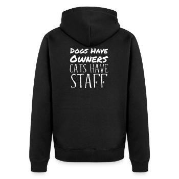 Katze Katzen Pun Spruch Lustig Katzenliebhaber Wit - Unisex Premium Bio Zip Hoodie - Schwarz - Hinten - Nico (187cm)