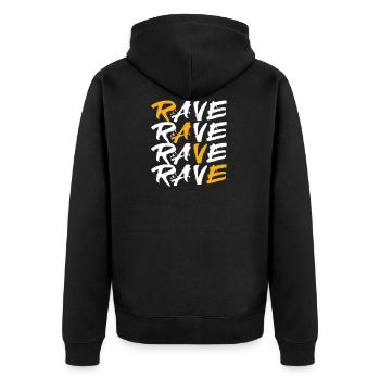 Rave House Dubstep Techno Hardstyle Raver - Veste à capuche bio Premium Unisexe - noir - Dos - Nico (187cm)