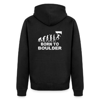 bouldering; Evolution; boulder; Sports; Climb - Unisex Premium Organic Zip Hoodie - black - Back - Nico (187cm)