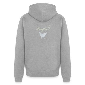 Dorfkind - Unisex Premium Bio Zip Hoodie - Grau meliert - Hinten - Nico (187cm)