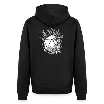 pen and paper natur würfel - Unisex Premium Bio Zip Hoodie - Schwarz - Hinten - Nico (187cm)