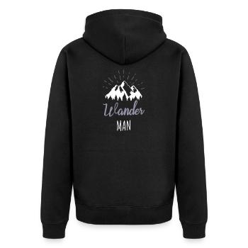 Wander homme randonnée randonneur dictons cadeau - Veste à capuche bio Premium Unisexe - noir - Dos - Nico (187cm)