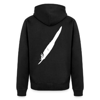 Raven Feather Wings - Unisex Premium Organic Zip Hoodie - black - Back - Nico (187cm)