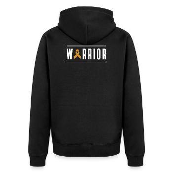 Leucémie boucle T-shirt patient atteint de cancer - Veste à capuche bio Premium Unisexe - noir - Dos - Nico (187cm)