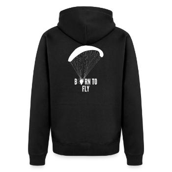 Cadeau de paramoteur Born To Fly - Veste à capuche bio Premium Unisexe - noir - Dos - Nico (187cm)