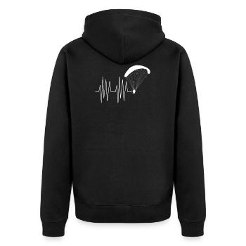 Herzschlag Herzlinie Herzfrequenz Motorschirm - Unisex Premium Bio Zip Hoodie - Schwarz - Hinten - Nico (187cm)