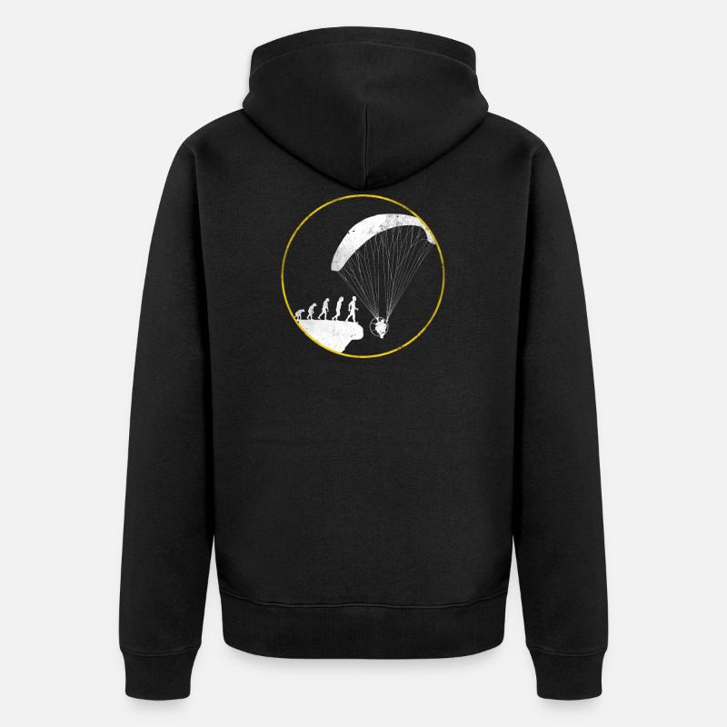Evolution Motorschirm Geschenk Shirt - Unisex Premium Bio Zip Hoodie - Schwarz