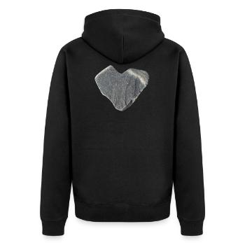 Stone heart stones collector gift - Unisex Premium Organic Zip Hoodie - black - Back - Nico (187cm)