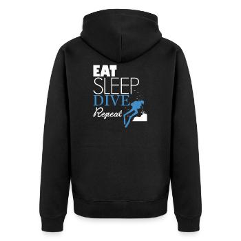 Eat Sleep Dive Répétez plongeurs - Veste à capuche bio Premium Unisexe - noir - Dos - Nico (187cm)