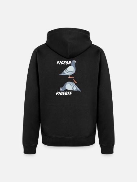 Duif Pigeoff Pigeon Gift - Uniseks Premium bio ziphoodie - zwart