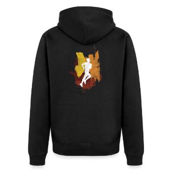 Vintage Retro marathon coureur jogger running - Veste à capuche bio Premium Unisexe - noir - Dos - Nico (187cm)