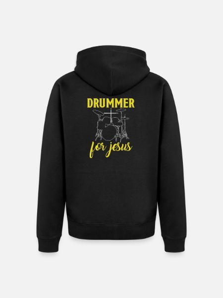Batteur pour Jésus batteur - Veste à capuche bio Premium Unisexe - noir